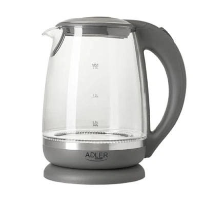 Imagen de ADLER AD 1286 hervidor de agua cristal y plástico, 2 L, 2000 W, iluminación LED, para té, filtro cal, apagado automático