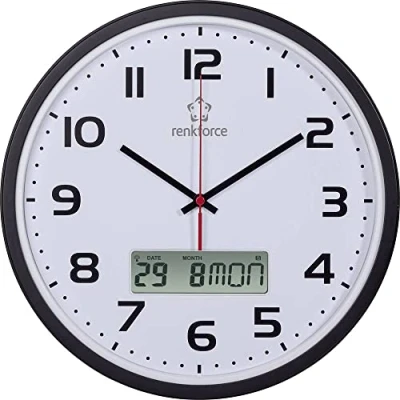 Imagen de Renkforce HD WRCL135 Reloj de Pared inalámbrico 32 cm x 4,5 Negro