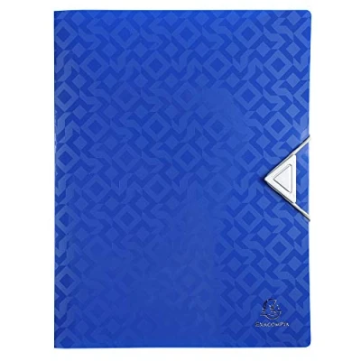 Imagen de Exacompta 51420e offix carpeta 4 anillas (polipropileno) 7/10ème 3 solapas cierre elástico/botón dos 2 cm formato 32 x 26 colores aleatorios