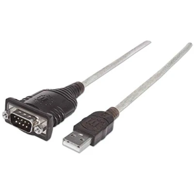Imagen de Adaptador Manhattan 0.45m, Usb/serial Usb Db9 Plata