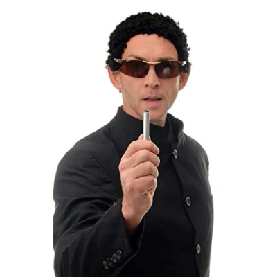 Imagen de WIG ME UP 90657 P103 Peluca Carnaval Halloween Hombres Mujeres, Cortos, rizos Negros, africanos Afro Rizado