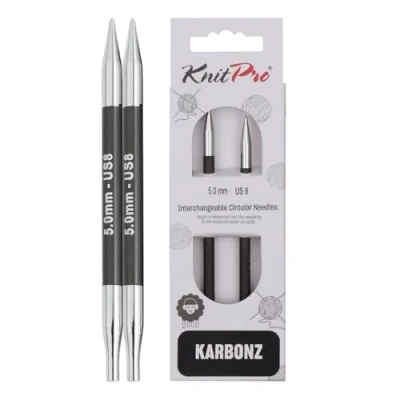 Imagen de Knit Pro KnitPro Karbonz (5.00mm) Puntas de Aguja Circulares Intercambiables 1 Unidad