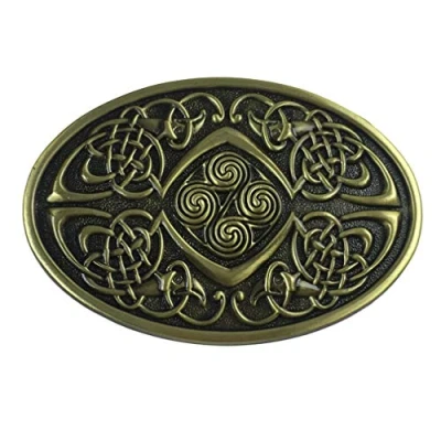 Imagen de DT Hebilla de cinturón metal sólido con diseño flores grabadas antiguas para hombres y mujeres, vaquero occidental, regalo amigos, familia, Navidad, día del padre, 2