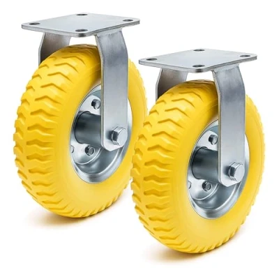 Imagen de ‌Set de 2 ruedas con soporte fijo 225 x 58 mm antipinchazos transporte 100 kg por rueda