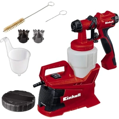 Imagen de Einhell Sistema de pulverización pintura TC SY 600 S (semi estacionario, áreas trabajo medianas y grandes, para barnices, esmaltes pinturas paredes interiores) Negro, Rojo
