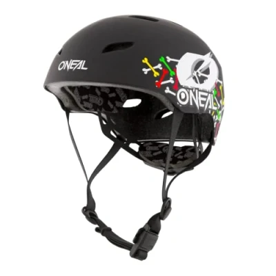 Imagen de O&#039;NEAL Casco de Bicicleta montaña Niños Enduro All Mountain Carcasa ABS, Cierre magnético Fidlock, Grandes Aberturas ventilación Dirt Lid Youth Skulls Negro Multi Talla M