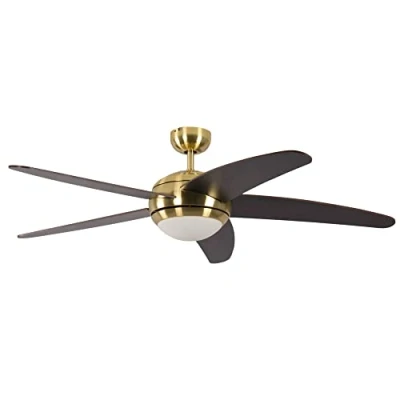 Imagen de Ventilador de Techno Melton Latón con Luz y Mando a Distancia, 132 cm, Palas Wanaque