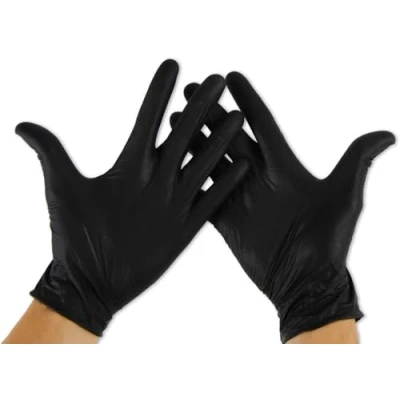 Imagen de KMINA Guantes Nitrilo Talla XL (x2 Packs de 100 uds), Desechables, Negro, Desechables Nitrilo, Sin Polvo, Negros (LATEX FREE)