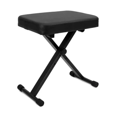 Imagen de QWORK® Banqueta Piano Altura Ajustable 40 50 cm con Acolchado de 6 cm, Plegable para Piano/Teclado/Guitarra