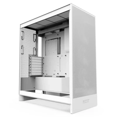 Imagen de NZXT H7 Flow, 2024 Semitorre ATX Flujo de Aire, Admite 3 Ventiladores Inferiores 120 mm para gráfica, con Frontales mm, radiador Frontal 420 Blanco