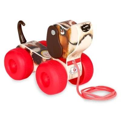 Imagen de Basic Fun Fisher Price Classics 1650 Little Snoopy, Pull Along Toy with Interactive Features, Small Dog for Kids, Classic Retro Style Packaging, Aged 12 Months +,6.8 x 2.6 4.25 Inches