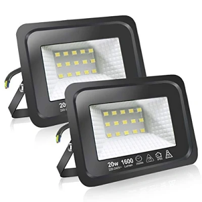 Imagen de Focos LED para exteriores Potentes luces IP65 Luz blanca fría Temperatura de color 6500K Ideal terraza, jardín, patio, parque, garaje Cantidad 2 unidades