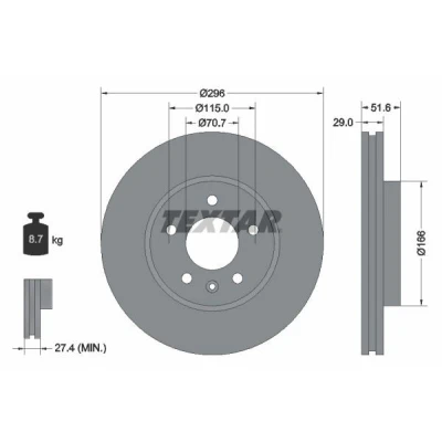 Imagen de TEXTAR PRO+ 92165405 Disco de freno CHEVROLET: Captiva, OPEL: Antara