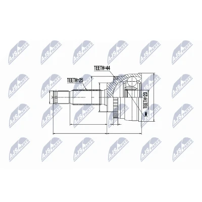 Imagen de NTY NPZ HY 533 Junta Homocinética Caja de cambios manual Eje delantero, izquierda, lado engranaje, derecha HYUNDAI: Coupe II