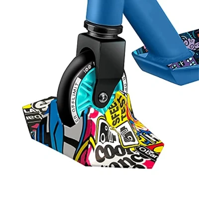 Imagen de LORESJOY Scooter Soporte, Extra Estable Base para Stunt Scooter, Patinete de Acrobacias Trucos, Freestyle, Patinetes niños, 95 mm a 120 ​Rueda (Graffiti)