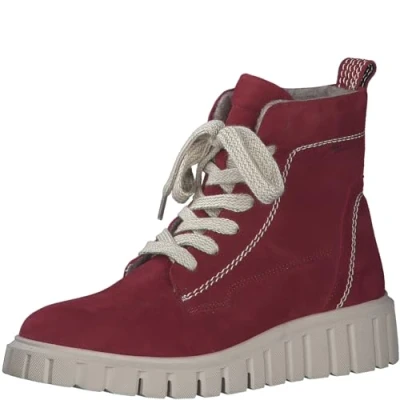 Imagen de Tamaris Botines de Tacón para Mujer Piel, Cuña, Rojo, Plantilla Extraíble, 41 EU