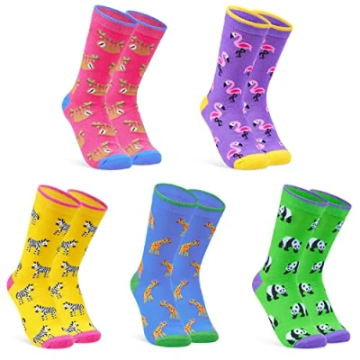 Imagen de CityComfort Transpirables Calcetines Pantorilla para Mujer, Regalos Divertidos (Animales)