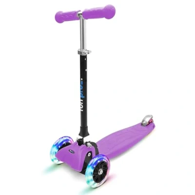 Imagen de Patinete One de fun pro El Seguro Premium para niños, con LED en Las Ruedas, Plegable, a Partir 2 años (Patinete), certificación TÜV, Morado