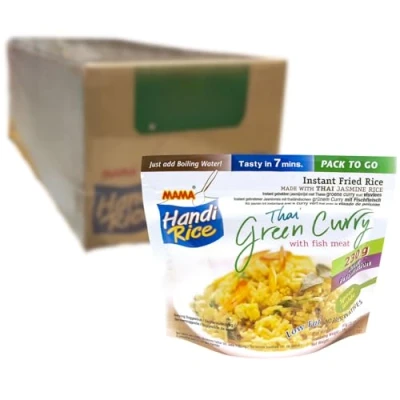 Imagen de MAMA Arroz Instantáneo Curry Verde Pescado 10x80gr