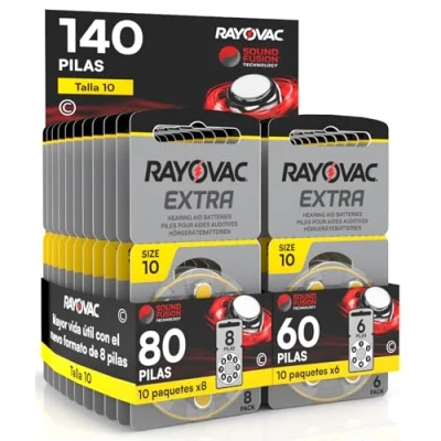 Imagen de 140 Pilas Rayovac Extra 10 para audífonos blisters de 8 y 6
