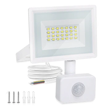 Imagen de Aigostar 20W Foco LED con Sensor Movimiento PIR,1650 Lumen Super Brillo Focos Exterior/Interior,IP65 Impermeable,Blanco Frío 6500K Luz de Seguridad para Jardín, Patio,Garaje,etc.