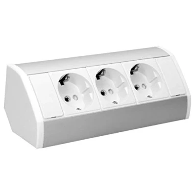 Imagen de ORNO GM 9001(GS) 3 Enchufes Cocina Montaje En Superficie de 45 3680W para Cocina, Oficina y Encimera (Blanco)