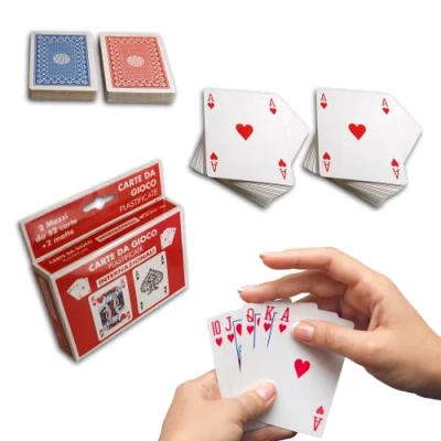 Imagen de cartas de juego Rummy, baraja francesas 2 barajas 52 + mate rojo/azul Poker, escala 40, Bridge, Texas Hold&#039;em, Burraco, Durak, Mau Mau, Skat, Canasta