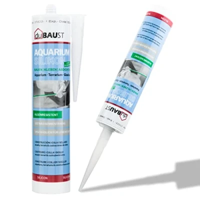 Imagen de dubaust SAQ24 silicona para acuarios de 310ml Aquarium agua dulce y marinos Construcciones vidrio terrarios Adhesivo (transparente)