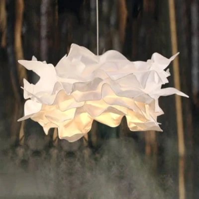 Imagen de Lámpara colgante de nube papel bricolaje creativa, techo flor arte simple decorativa para dormitorio, sala estar, comedor, 17.9 &quot;