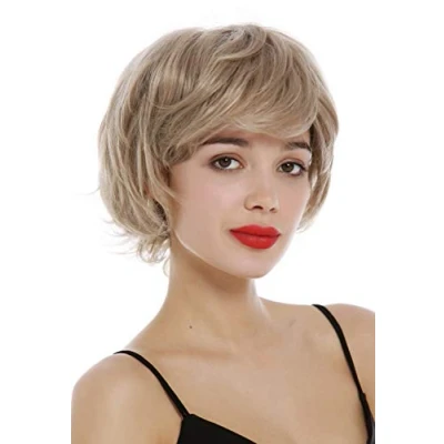 Imagen de WIG ME UP YZF 4015 16/26/silver Peluca para mujeres corta pixie cut flecos voluminosa mezcla rubia con mechones grises plateados