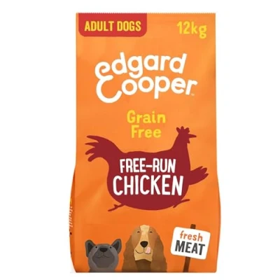 Imagen de Edgard &amp; Cooper Pienso para Perros, Adultos, (Pollo, 12kg), Alimento seco Natural sin Cereales, Carne Fresca y azúcares añadidos, proteína de Calidad