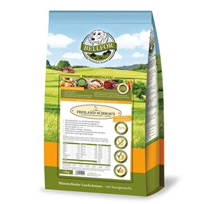 Imagen de Bellfor Freiland Schmaus Alimento seco con Pollo Sin Cereales Óptimo para Perros nutricionalmente sensibles Alta proporción de ácidos grasos Omega 3 6,0 kg