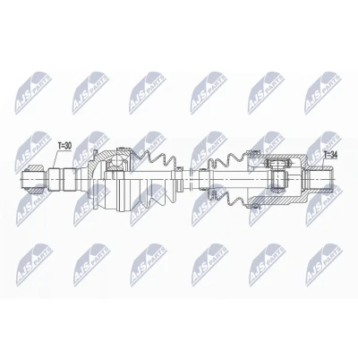 Imagen de NTY NPW PL 103 Árbol de transmisión Eje delantero, derecha 606 82 OPEL: Zafira C Tourer