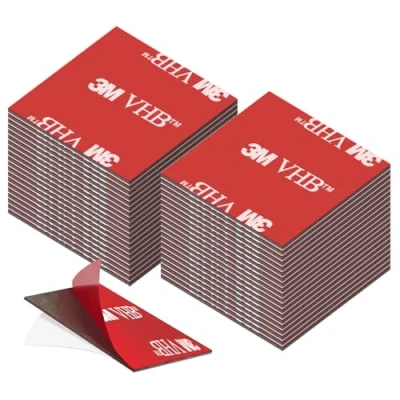 Imagen de doble cara extra fuerte, 3M VHB Pastillas adhesivas de cara, 3 m, impermeables, para el hogar, oficina, cuadrado, 30 mm x mm, 40 unidades