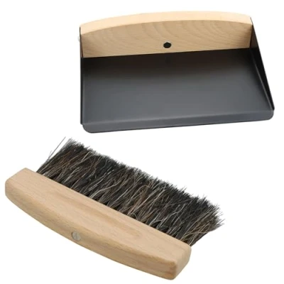 Imagen de DNDGDLUA juego de escoba y recogedor, escoba, mini recogedor mano, mano con mesa, cepillo cepillos madera (madera metal)