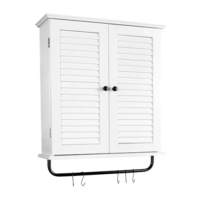 Imagen de leomark Armario de Pared con Colgador, Meghan Multiusos Dim: 62,5 cm (Alto) Mueble baño salón Almacenamiento para salón, Cocina, Pasillo