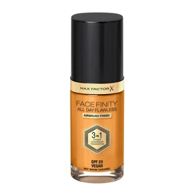 Imagen de Max Factor Facefinity 3 en 1 All Day Flawless Air bursh&amp; Vegan, Base de Maquillaje, Tono 87