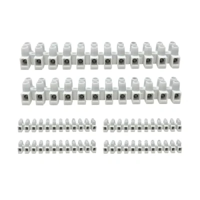 Imagen de HALOTEC Pack 6 Regleta de Conexión mm Blanco Clemas electricas para Cables Fichas empalme electrico Cuerpo Aislante Polipropileno 24A