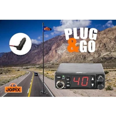 Imagen de JOPIX Emisora Móvil CB Ap 7 con Antena Incluida 40 Canales Multinorma Potencia 4W/1W Instalala en Menos de 2 Minutos para Camiones Color Negro