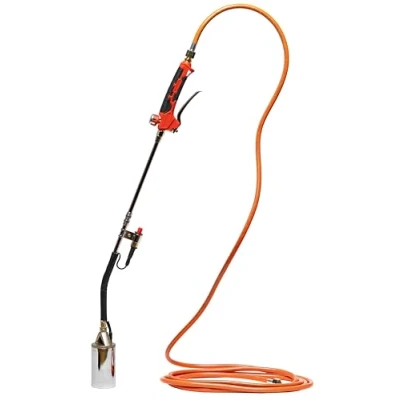 Imagen de ROTHENBERGER Quemador de calefacción industrial ECO Piezo 2 piezas, incluye manguera gas propano 5 m y encendido piezoeléctrico Herbicida Flameador Techo