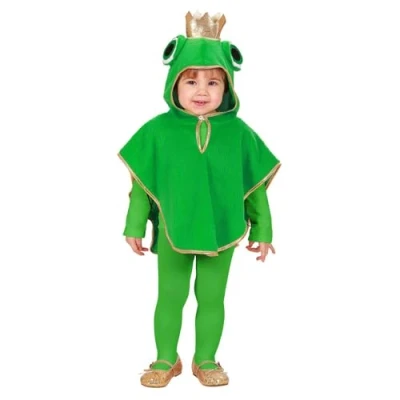 Imagen de WIDMANN MILANO PARTY FASHION disfraz de rana peluche para niño, poncho con capucha, animal, carnaval