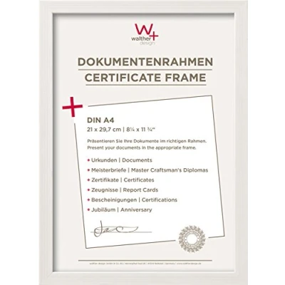 Imagen de Walther Design JK130W Construction, marco de diseño, poliestireno, blanco, 21 x 29,7 cm