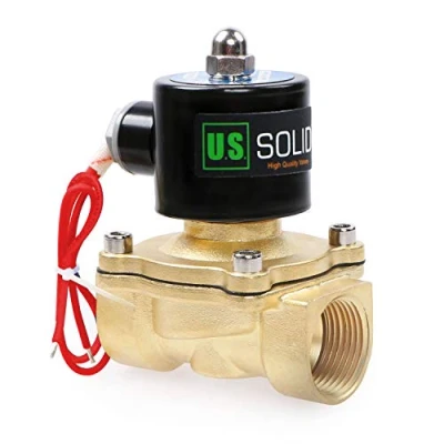 Imagen de U.S. Solid 220V AC 1&quot; G Válvula de solenoide eléctrica Latón Normalmente Cerrado Solenoid Valve Impulsado Directamente para Agua Aire Aceite Diesel Viton Material del sello