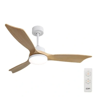 Imagen de Ventilador De Techo Con Aspas Madera Luz Led 3000k 4000k 6000k Báltico Potencia 20w Edm