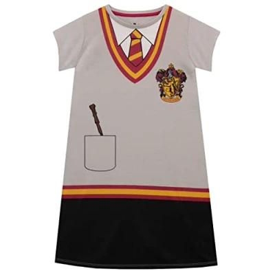 Imagen de Harry Potter Camisón Niña Camisones Hogwarts Ropa de Dormir Gryffindor para Niñas Gris 10 11 Años