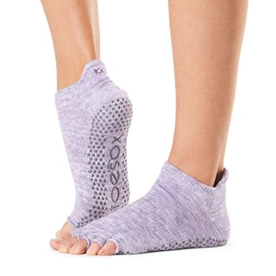 Imagen de ToeSox Calcetines sin dedos Ideales para yoga, pilates, danza, o actividades que se practiquen con los pies desnudos Viola (Heather Violett). M