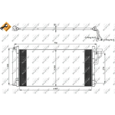 Imagen de NRF EASY FIT 35962 Condensador con secador, junta anular 14,1 9,4 Aluminio 667 KIA: Magentis II
