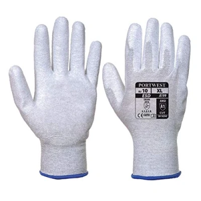 Imagen de Portwest Guante Antiestático Con La Palma Cubierta Pu, Tamaño: L, Color: Gris, A199GRRL