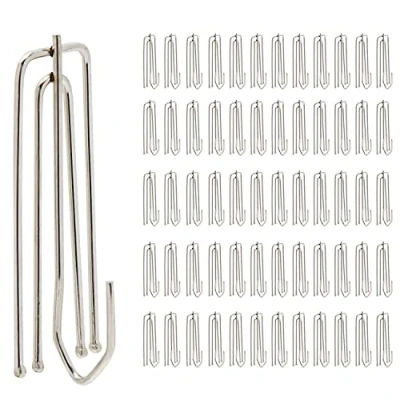 Imagen de 60 ganchos plisados de acero inoxidable 304 con 4 puntas para cortinas