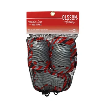 Imagen de Olsson &amp; Brothers Kit Protecciones Infantil Rojo Talla XS Rodilleras, Coderas y muñequeras niños patinetes, Skates, Bici